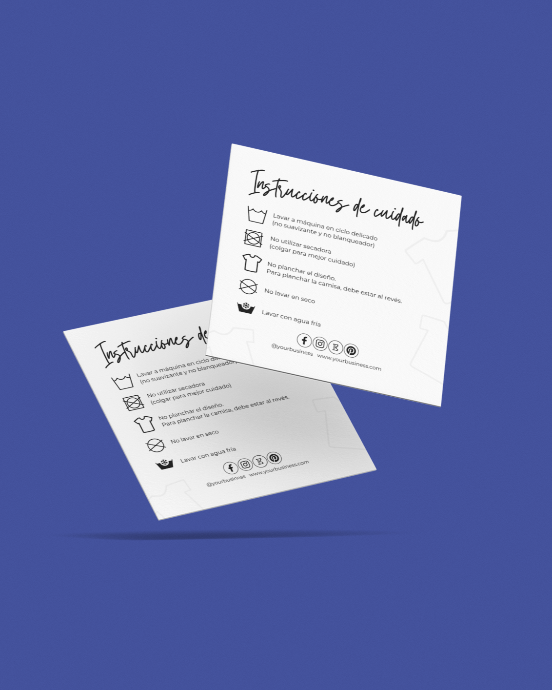 Instrucciones de Cuidado | Tarjeta 3x3