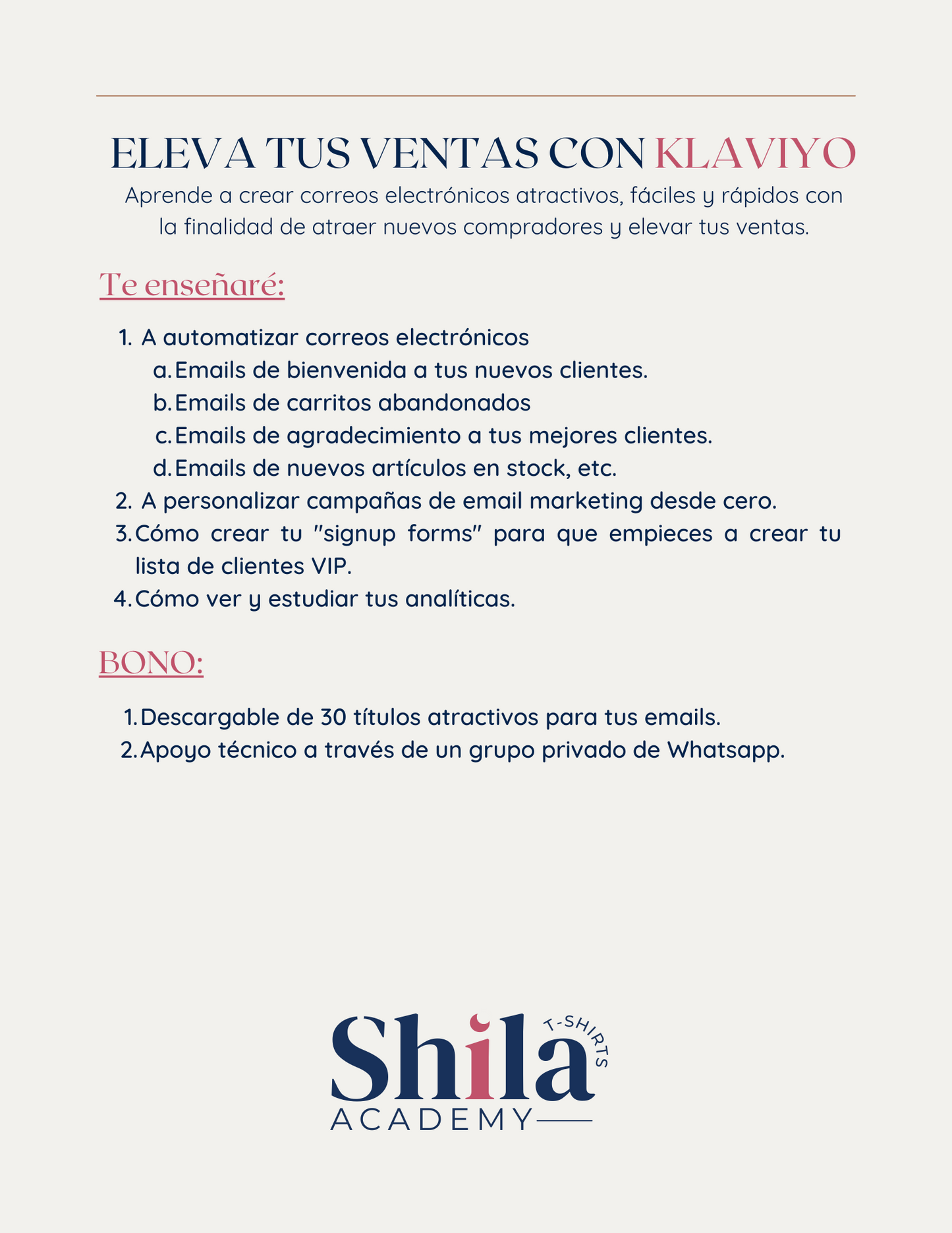 Taller: Eleva tus ventas con Klaviyo | Email Marketing